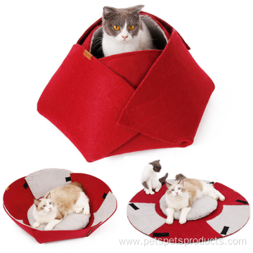 Cat Bed Detachable Lock Blanket Bed Rose Round